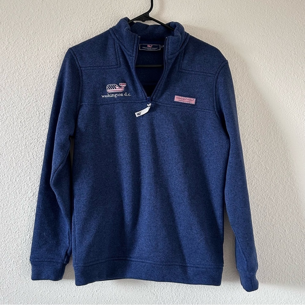 Vineyard Vines Men’s 1/3 Zip Pull Over Fleece Sweater XSmall Blue Washington DC
